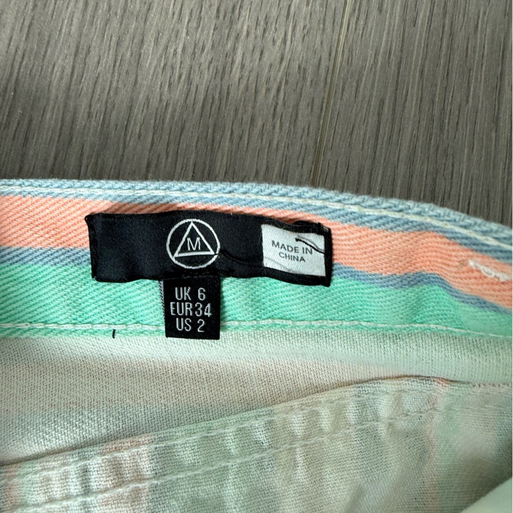 Missguided pastel stripe denim mom shorts - Picture 3 of 4